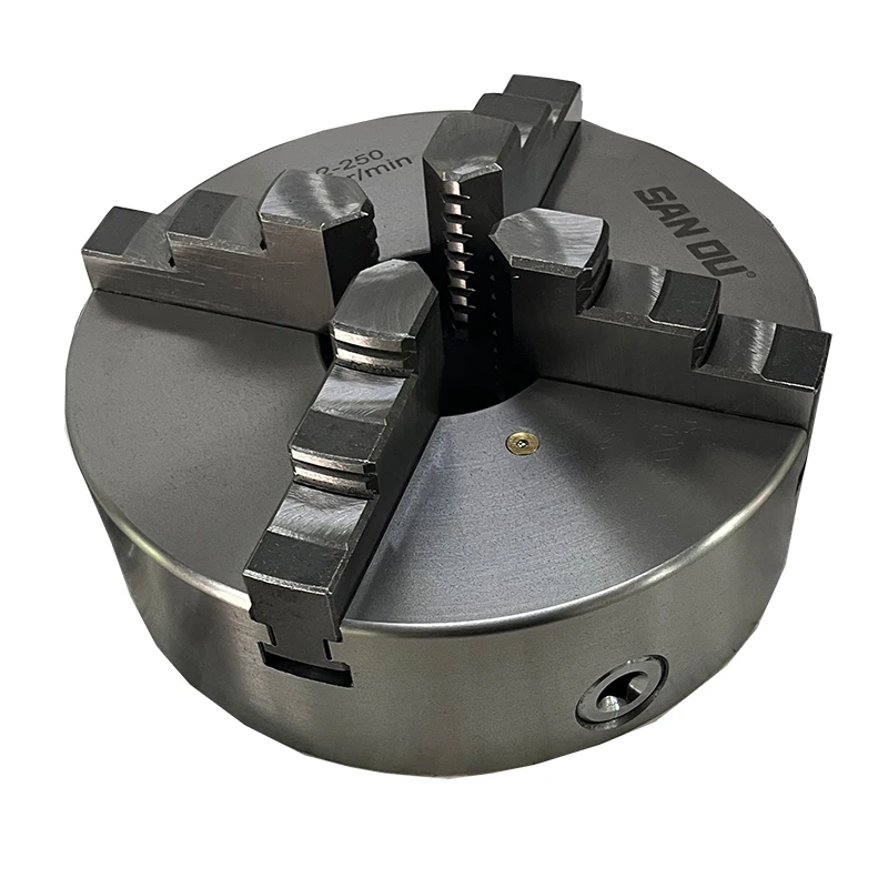 Big Lathe Chuck 250mm SANOU Metal Chuck Manual Lathe 4 Jaw Self-centering Chuck Lathe Chuck Scroll Chuck