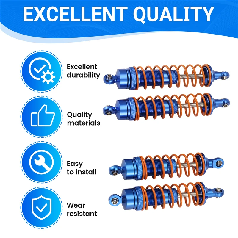 

【Flash Sale】4Pcs Metal Front And Rear Shock Absorber For Traxxas Slash Rustler Stampede Hoss 4X4 VXL 1/10 RC Car Upgrade Parts