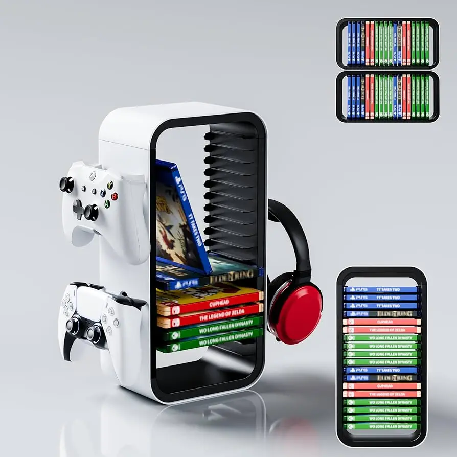 Torre de Almacenamiento para Tarjetas de Videojuegos, Organizador de Tarjetas de Juego - Estante Resistente de ABS para Tarjetas de Juego