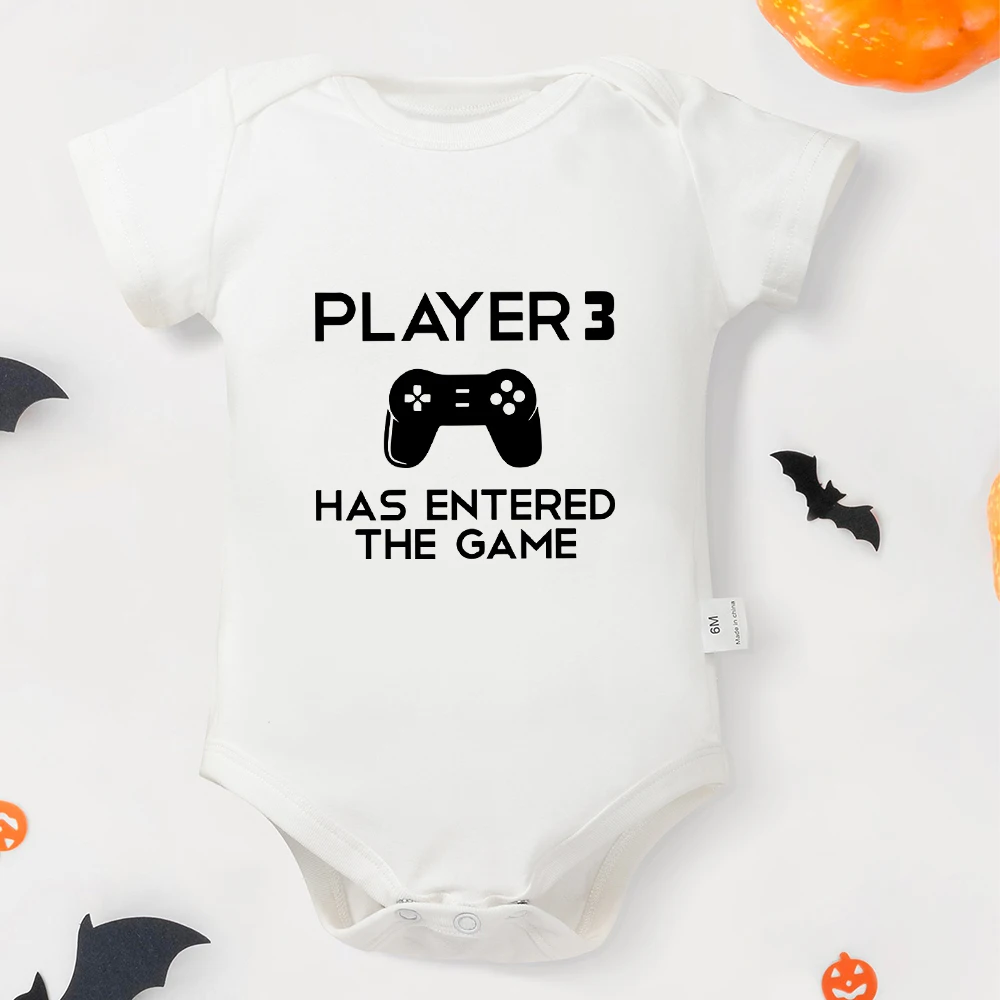 PLAYER 3 Newborn Romper American Style Harajuku Baby Boy Clothes Bodysuits Hipster Personality Novelty Toddler Jumpsuit Cotton