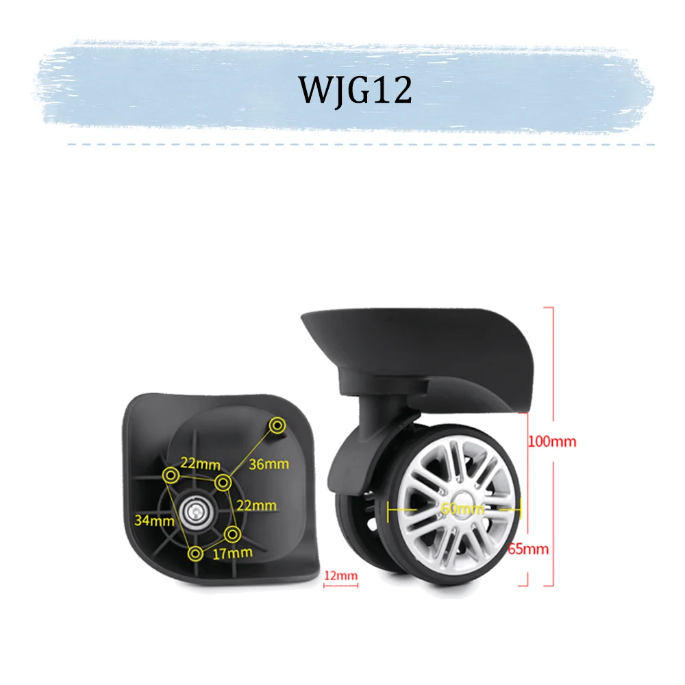 For Diplomat WJG12 Universal Wheel Black Replacement Suitcase Silent Smooth Shock Durable Absorbing Rotating Accessories Wheels