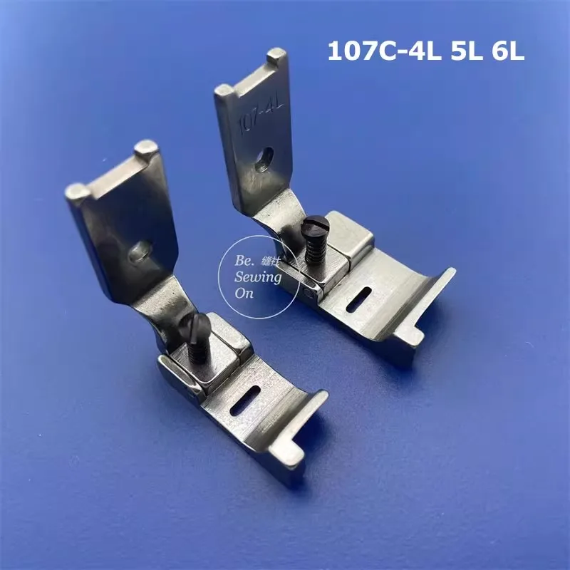 Prensatelas guía izquierdo articulado 107-4L (18mm de ancho) y 107C-5L (13.3mm de ancho) para accesorios de máquina de coser Singer 457 Zigzag
