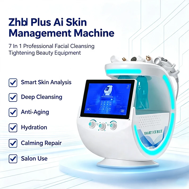 10.1 Inch Touch Screen 6 Handles AI Skin Detector Machine 3 Spectrum Water Oil Pore Spot Analysis Salon Facial Care Equipment