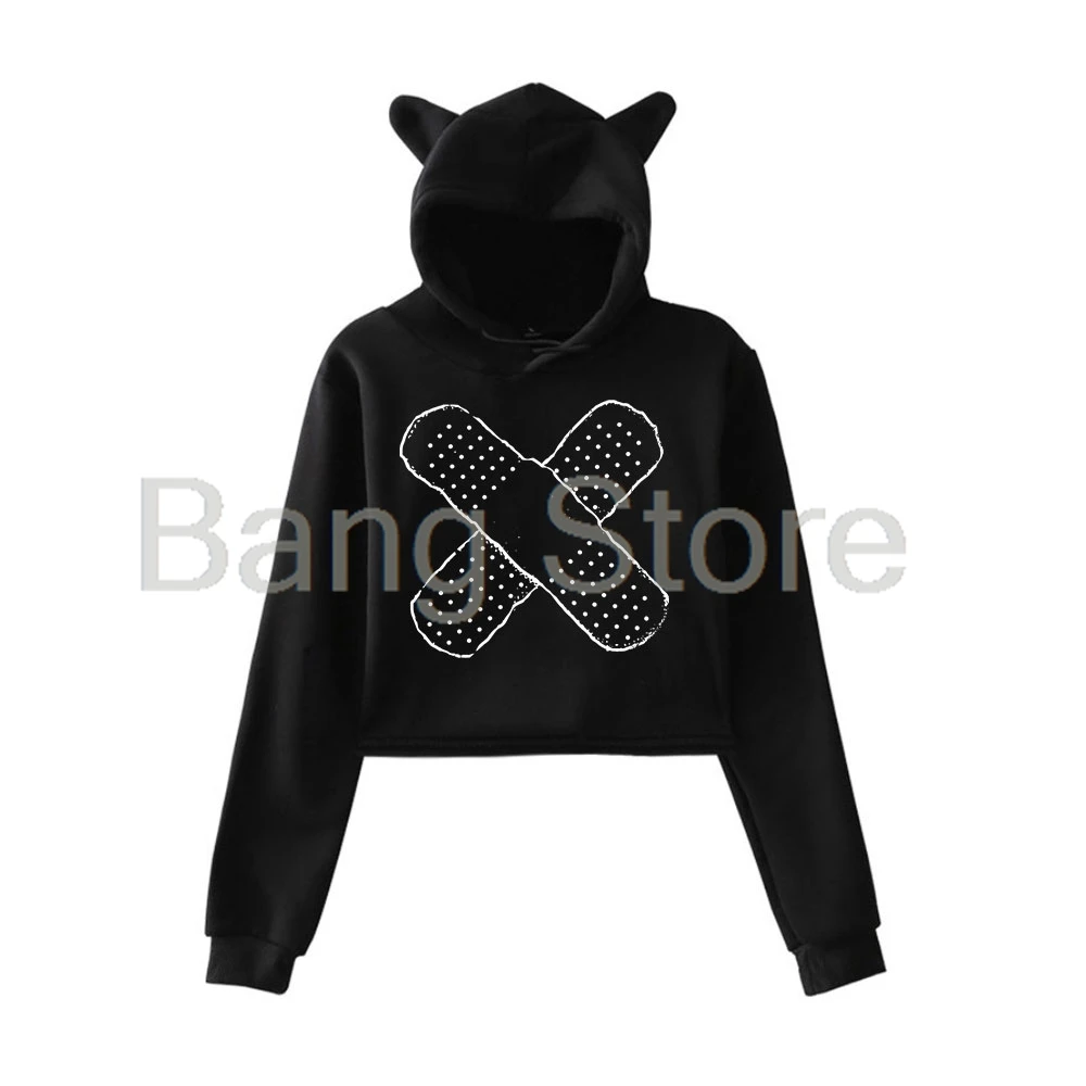 The Kid Laroi The First Time Cat Ear Hoodie Women Long Sleeve Sweatshirts Casual Streetwear Crop Tops