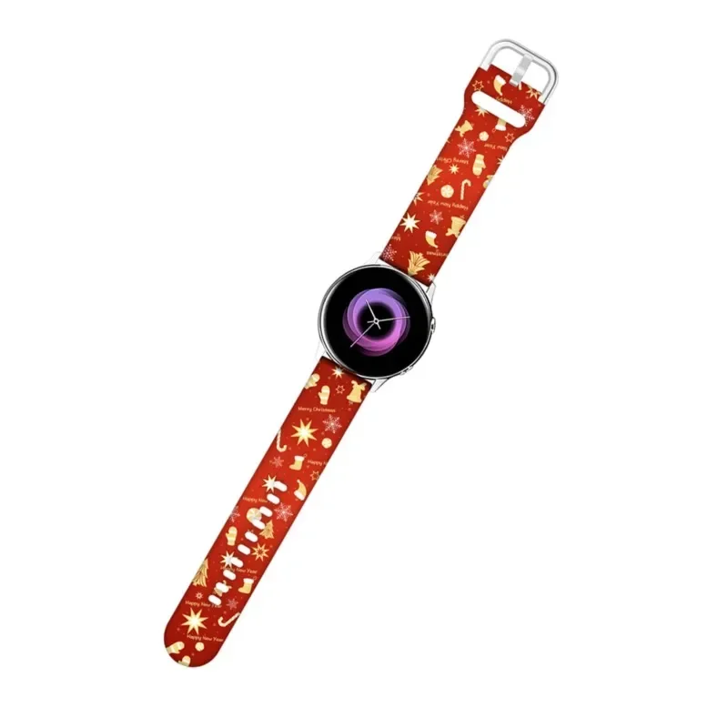 Christmas Watch Band For Amazfit GTS 4/3/2e/GTS2 Mini/GTR 42mm/47mm/GTR 4/3 Pro/2 Silicone Bracelet Amazfit bip 20mm/22mm strap image 2