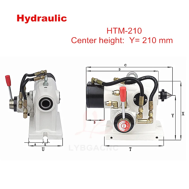 

Pneumatic Hydraulic CNC Tailstock Indexing Head and Tail Top Pressure 135/160/185/210 mm for Engraver Rotary A Axis 4th Axis