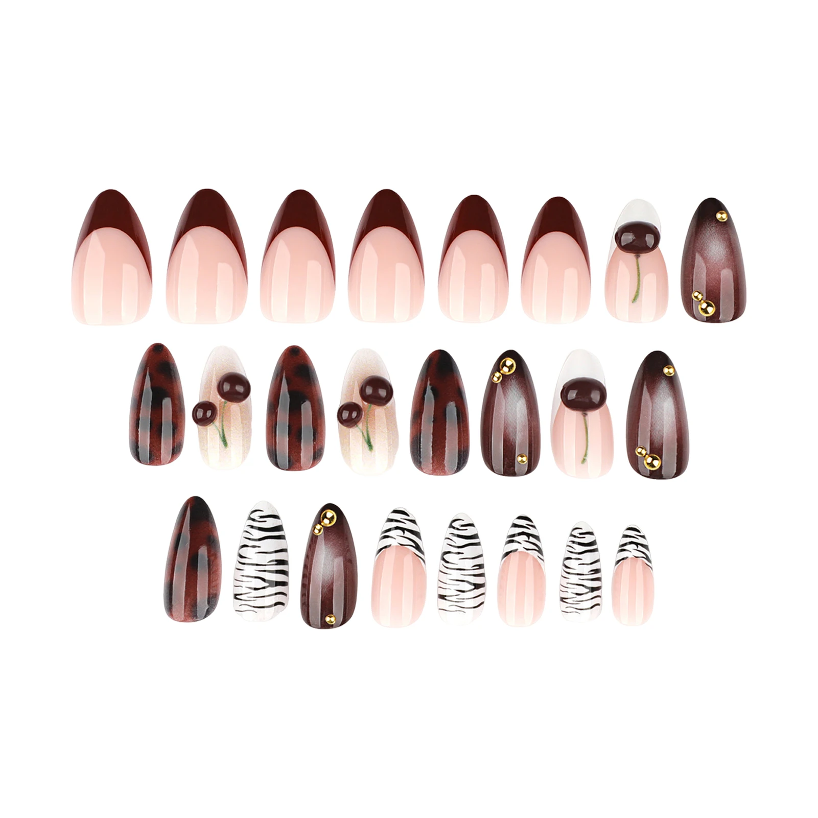 24 adet takma tırnak siyah bey - Nail Art Red Cherry incelemesi ve fiyatı