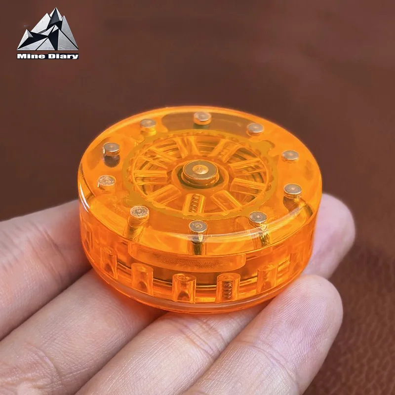 EDC Ratchet Coin Mechanical Magnetic Push Card PMMA Fingertip Slide Fingertip Gyroscope Adult Stress Relief Toy Cool Gift