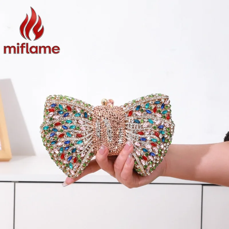 

Сумка-клатч Miflame с кристаллами и стразами, на цепочке, роскошная, блестящая, для вечеринок, свадеб и торжественных мероприятий