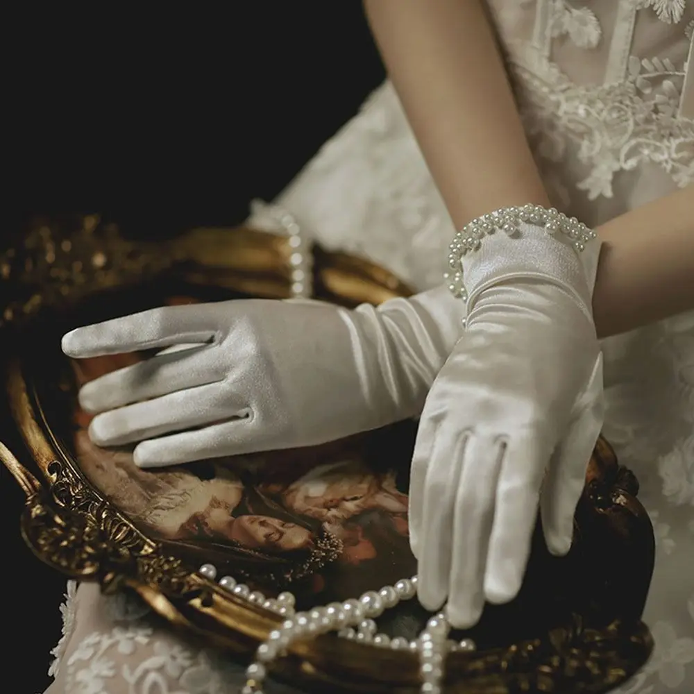 

1 Pair Vintage Evening Prom Decor Party Dress Cycling Driving Mittens Wedding Bridal Gloves Bridal Gown Mittens Lace Gloves