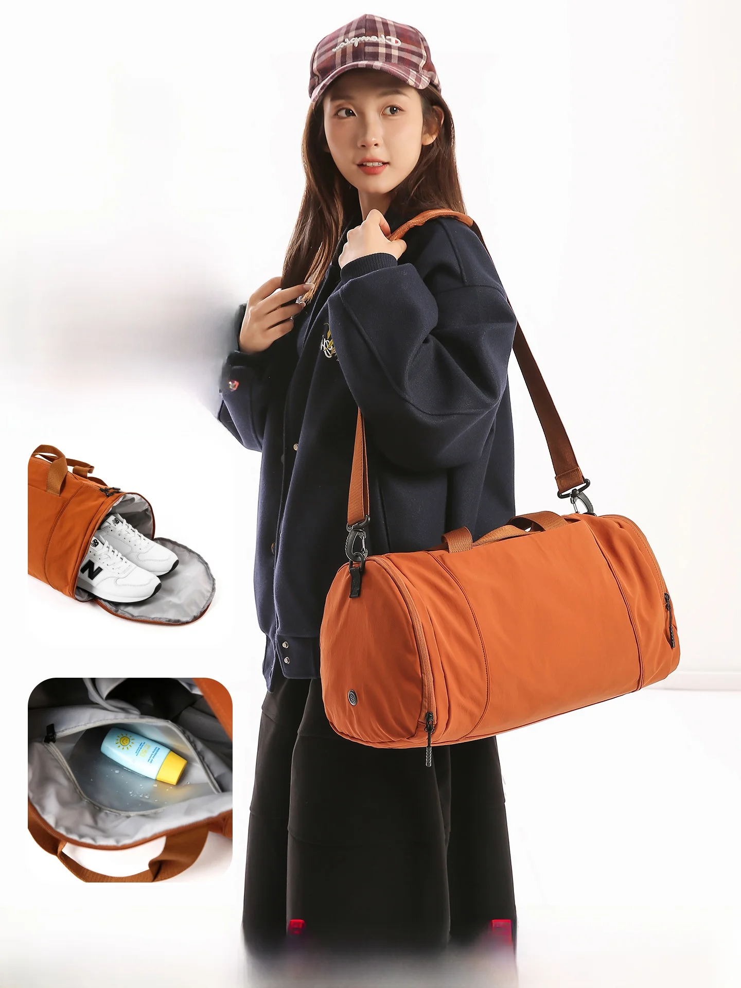ultra-light-sport-fitness-bag-large-capacity-oxford-cloth-handheld-crossbody-travel-bag-wet-and-dry-separate-independent-shoe