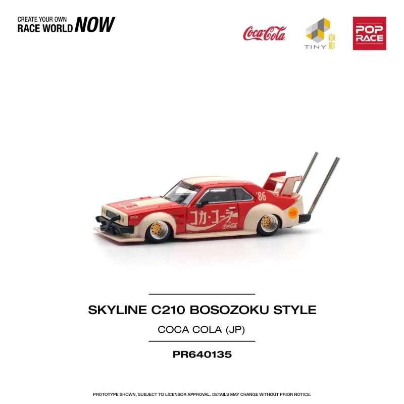 

POP RACE 1 64 PR640135 NISSAN SKYLINE C210, литая под давлением модель автомобиля, коллекционный корабль сейчас