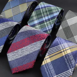 New Classic Striped Ties Fashion Mens Green Blue Necktie For Business Meeting Wedding Tuxedo Suit Shirt Daily Wear Cravat Gift
