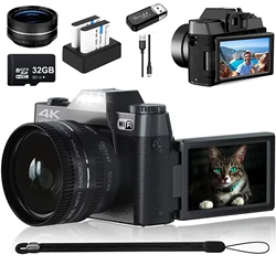 48mp aparat fotograficzny 4K WIFI kamera internetowa Vintage Vlog wideorejestrator YouTube 16-krotny cyfrowy aparat z zoomem 3-calowy ekran z klapką