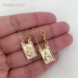 10Pcs Gold Color Scapular Necklace Escapulario Our Lady Of Mount Carmel Sacred Heart Virgin Mary Religious Catholic Jewelry