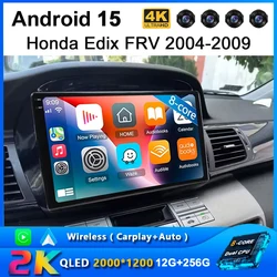 Android 15 Car Radio For Honda Edix FRV 2004 2005 2006 2007 2008 2009 Multimedia Video Player Navigaion GPS 2 Din DVD Head Unit