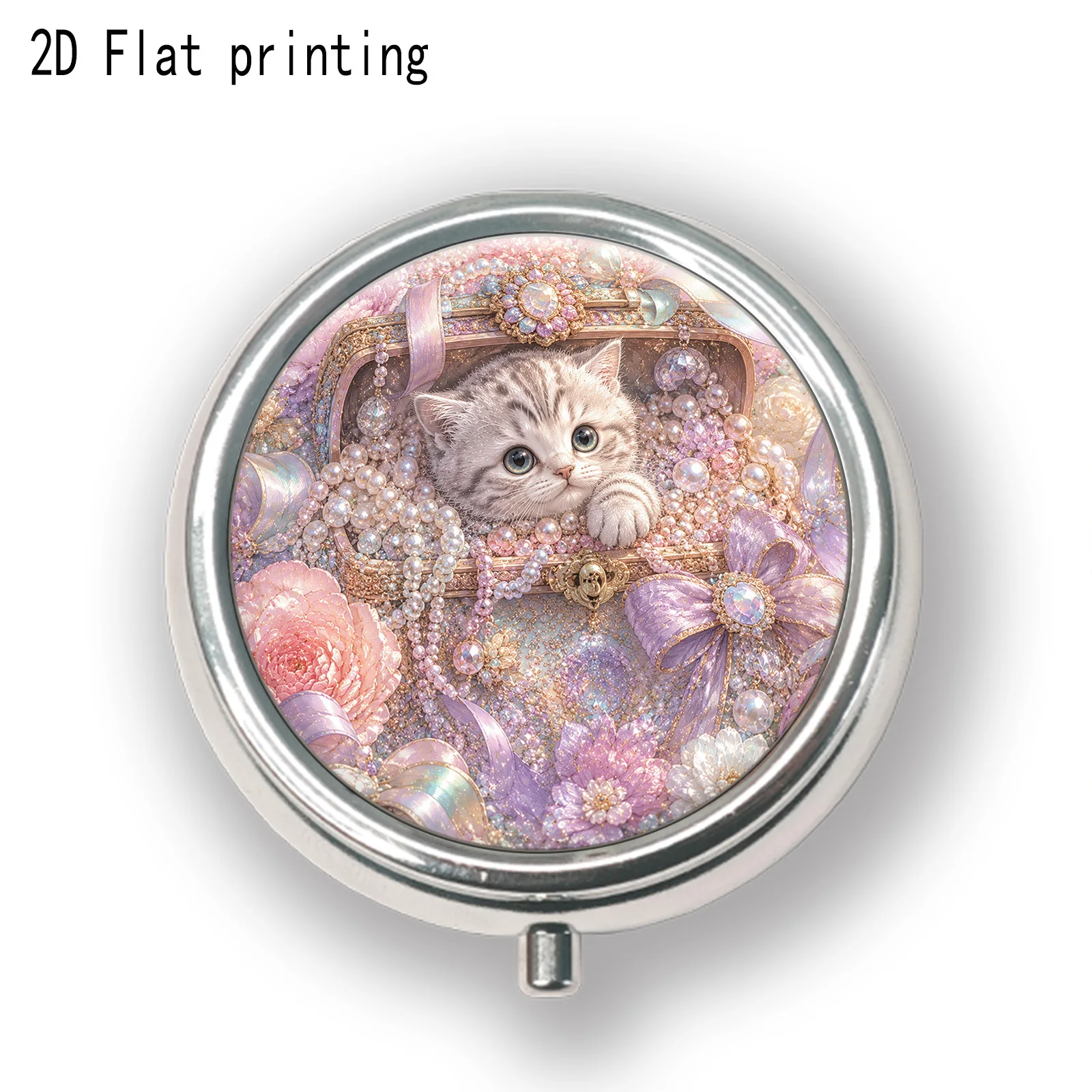 Travel Accessories For Young Women - Single-piece, flat-printed, pearlescent jewelry box, compact