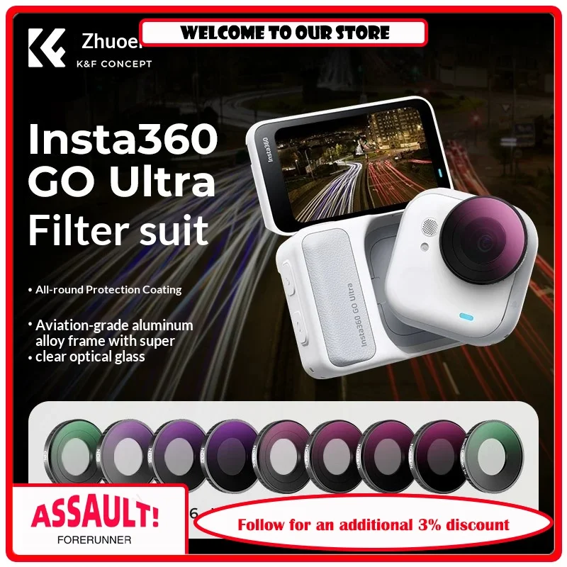 

Zall compatible Shadow Stone Insta360 Go Ultra filter set CPL polarizer and dimmer lens