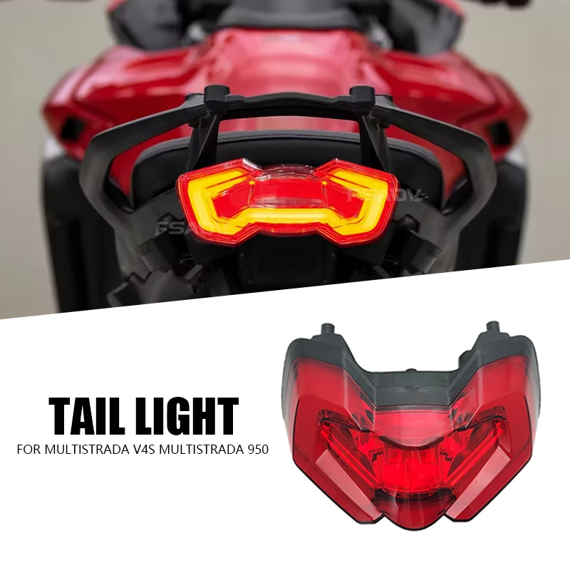 

Fit For DUCATI Multistrada V4 Rear Tail Light V4S 1100 950 2021 2022 2023 2024 Motorcycle Turn Signals Brake Lamp Bright Light