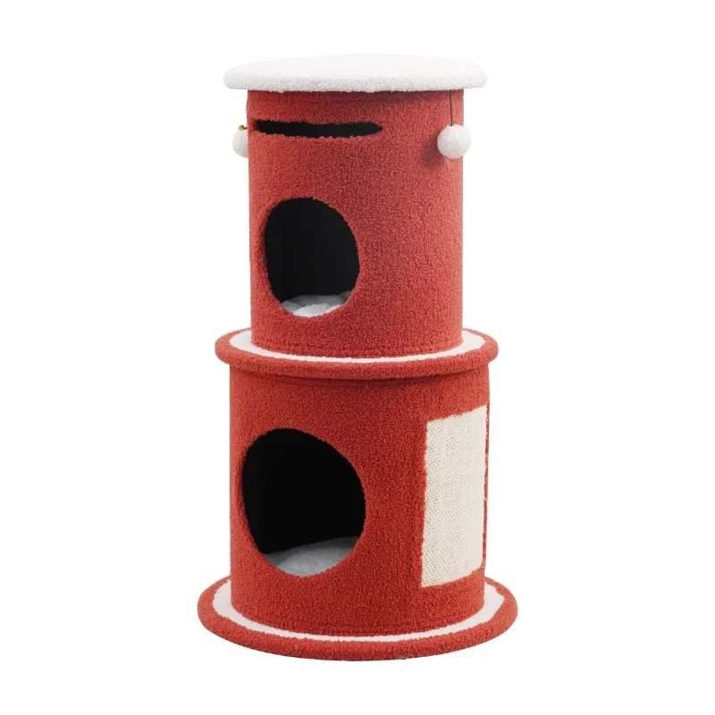 

3-Level 32.3" High Dynamic Hideaway Cat Condo with Scratching Pad,