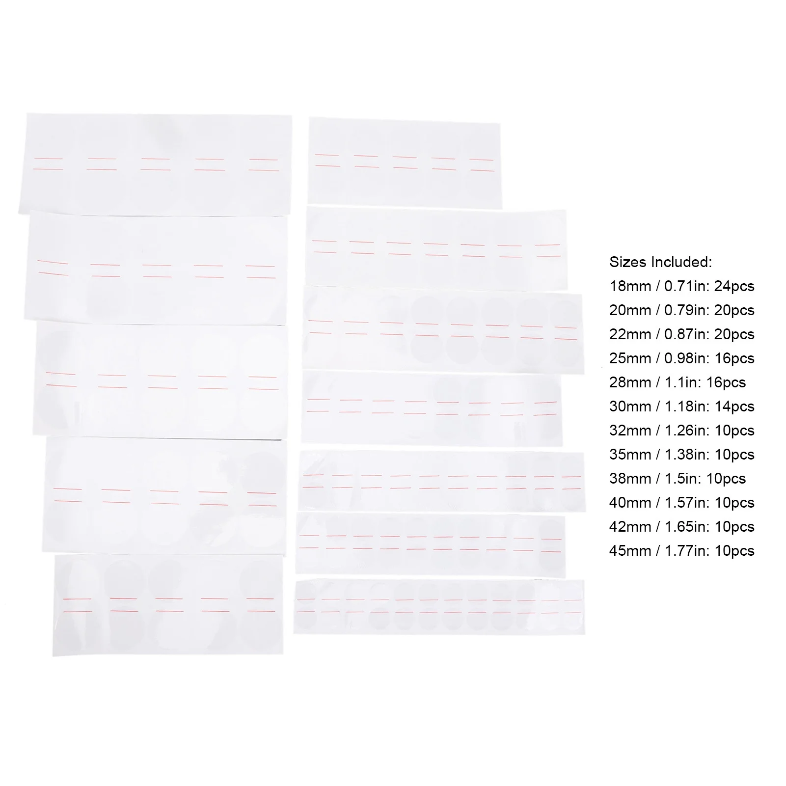 170pcs Watch Back Cover Protective Film 18 To 45mm 12 Sizes Anti Static Scratch Resistant Watch Back Case Protector Stickers