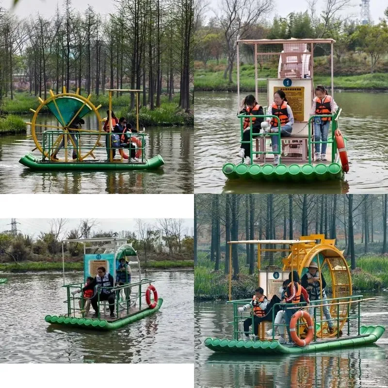 Eco Friendly Floating Raft Pedal Rowboat Customizable Colors Resort Lake Tourist Water Park Leisure Rental Use