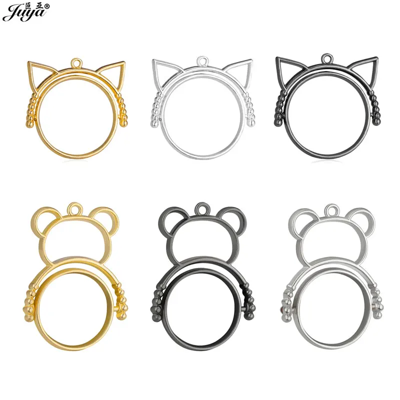 10PCS Metall Geometrische Anhänger Lünette Für DIY Epoxy Harz Formen Schmuck Machen Drehbare Blank Charms Einstellung Handgemachte Accessoires