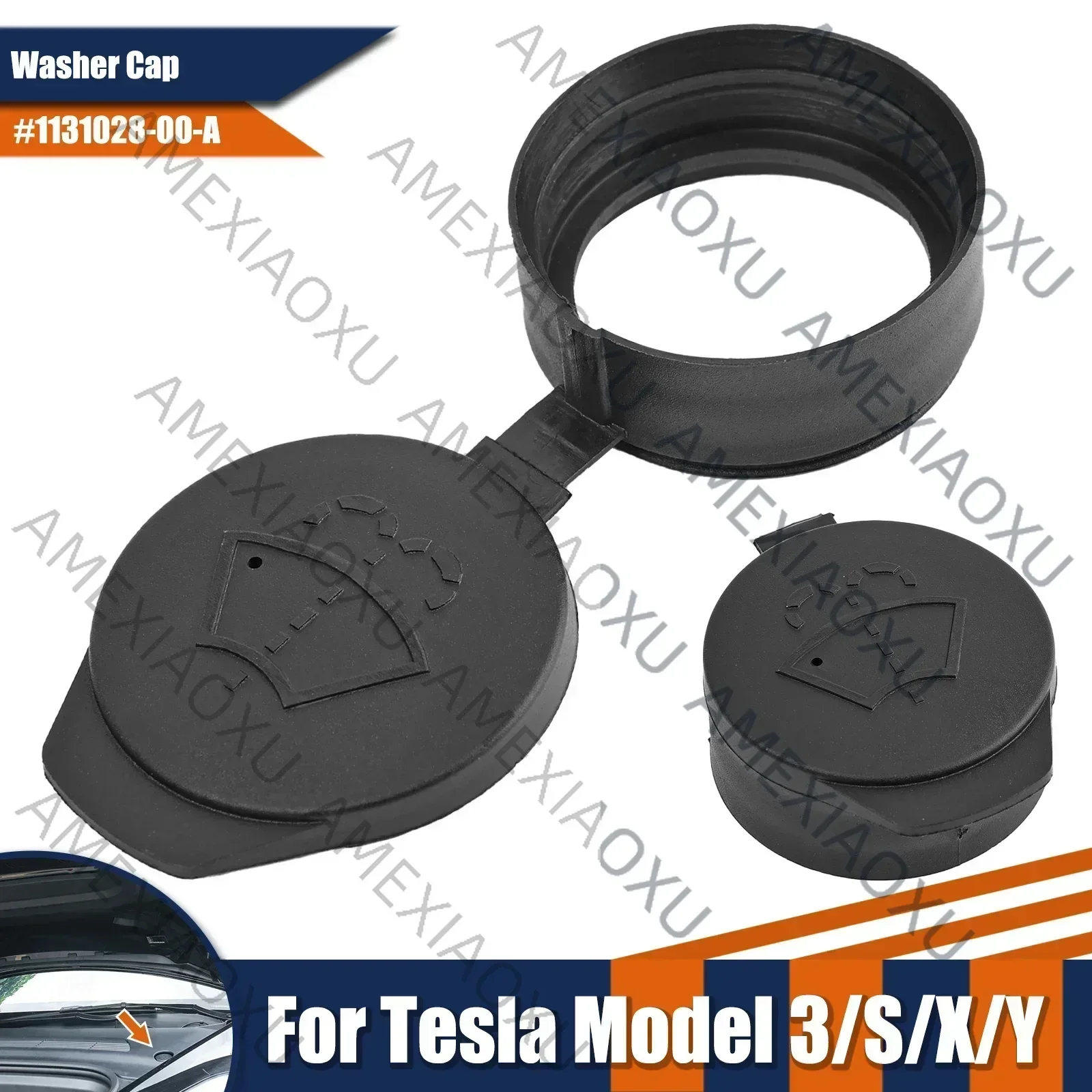  Car Windshield Wiper Washer Water Tank Bottle Cover Fluid Reservoir Cap 1131028-00-A for Tesla Model 3 S X Y 2012-23 Acce