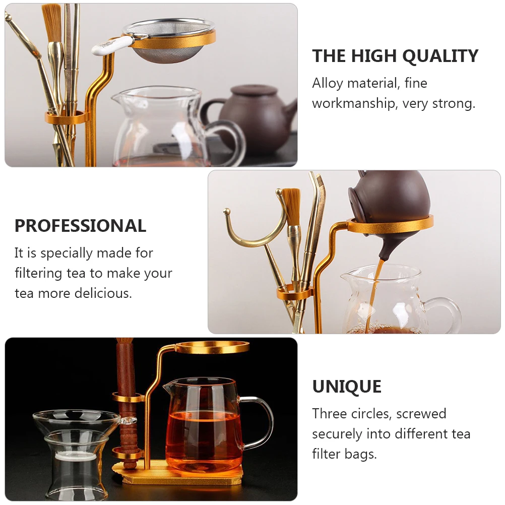 

Strainer Bracket Filter Rack Practical Simple Decorative Tools Alloy Material Fine Workmanship Strong Three Circles