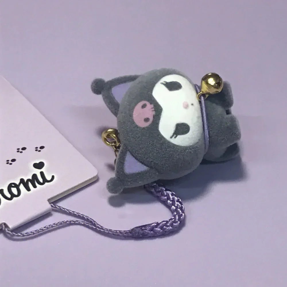 

Sanrio New Kuromi Flocked Pendant Keychains Anime Keyring Cartoon Toy Pendant Decoration Schoolbag Ornaments Gift for Friends