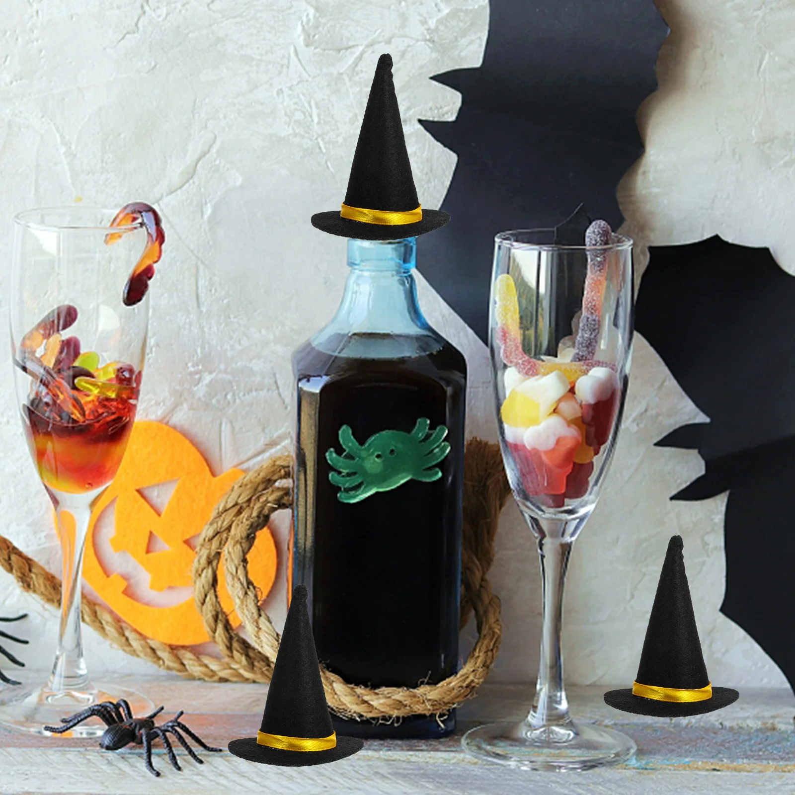 

6Pcs Hats Felt Soft Halloween Hair Accessories Party DIY Crafts Decorations Hats