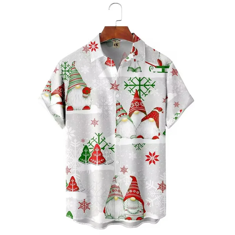 Camisa De Navidad Para Hombre Con Estampado 3D De Papá Noel - Manga Larga, Divertida Y Casual