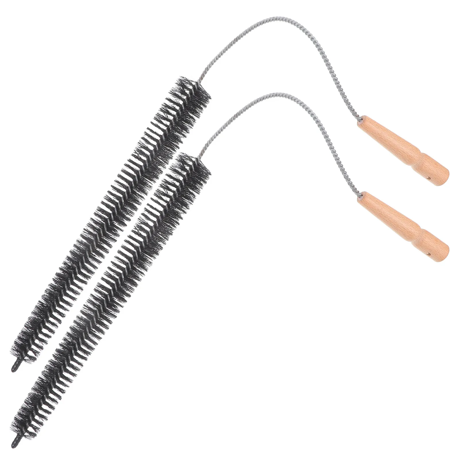 2Pcs Dryer Vent Cleaner Brush Flexible Nylon Bristles Wooden Handle Lint Remover for Dryer Vent Ducts Airflow Optimization