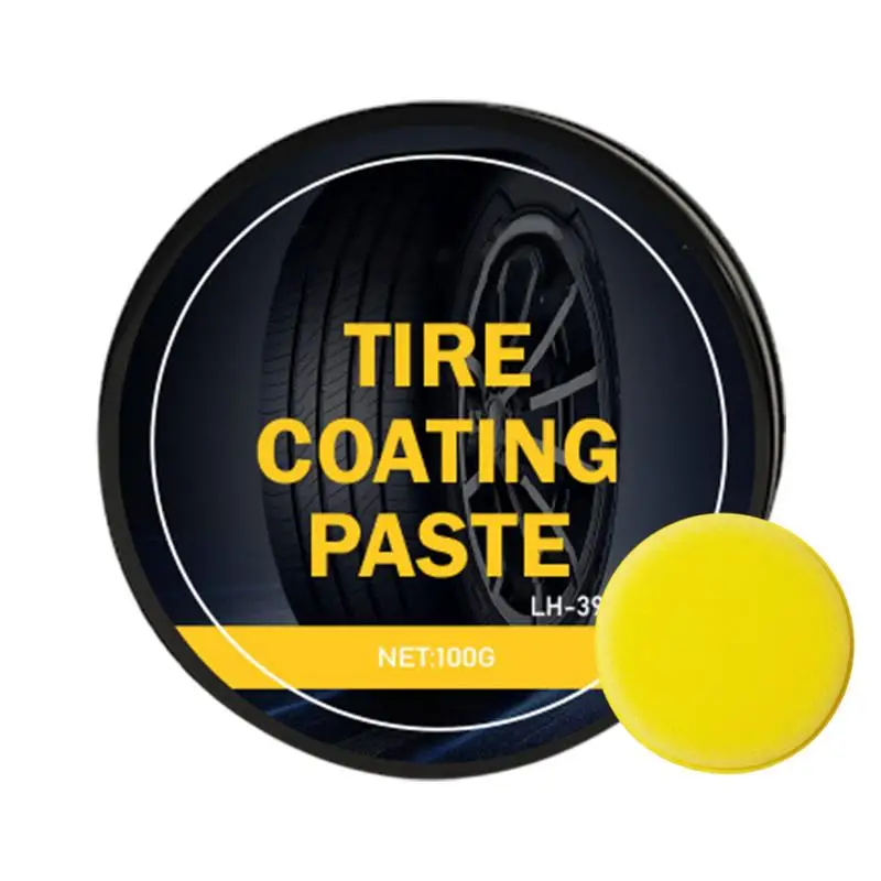 new 100g Tire Coating Wax Car Tire Retreading And Film Plating Cream Tire Shine Coating Wax Auto Rubber Parts Shiny Paste