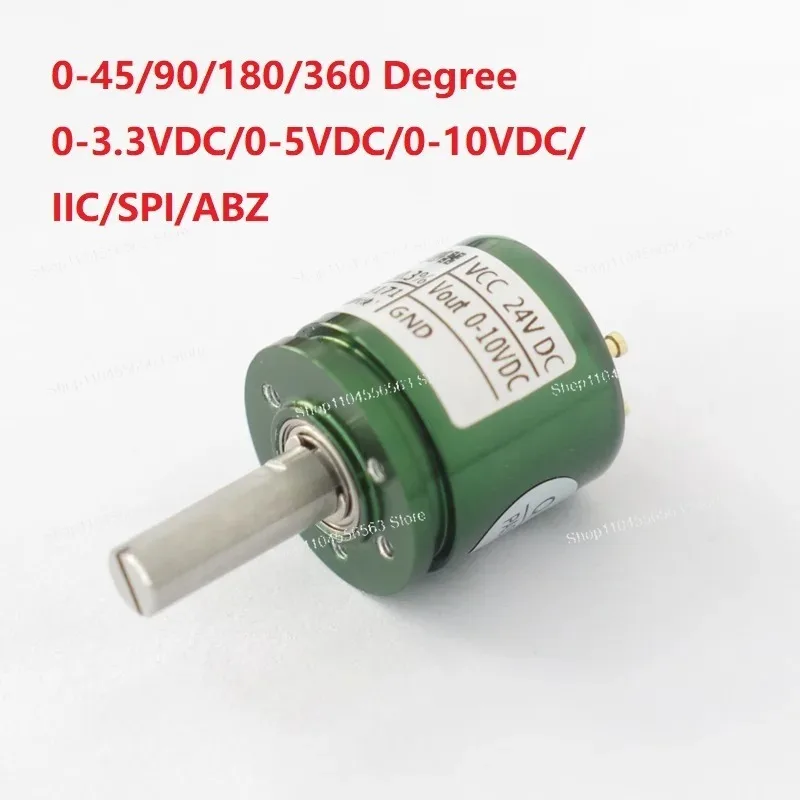 Non-Contact Angle Sensor - 0-360/0-45/0-90/0-180° Angular Torque Rotation Detection with 0-3.3V/5V/10V IIC/SPI/ABZ Output
