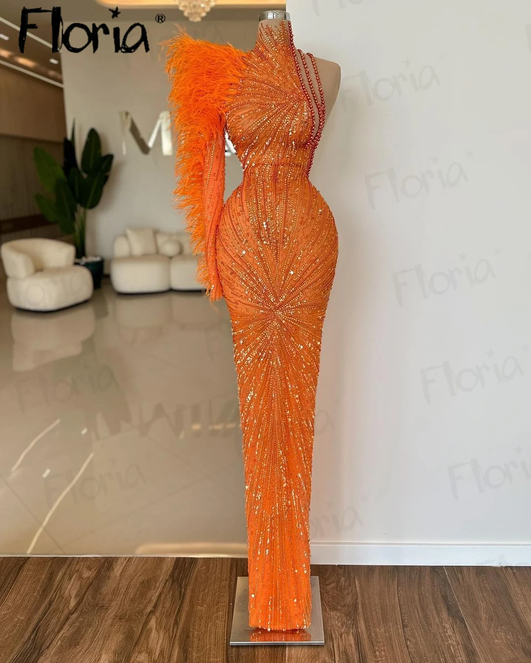 Orange Party Dress Straight Aso Ebi Women Wedding Guest Gowns Formal Occasion Dresses vestidos de graduación Engagement Dresses