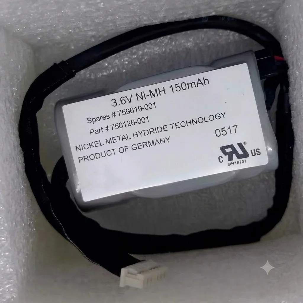 759619-001 756126-001 Ni-MH Backup Battery 3.6V 150mAh Storage RAID Card Cache Replacement Battery with Cable Connector