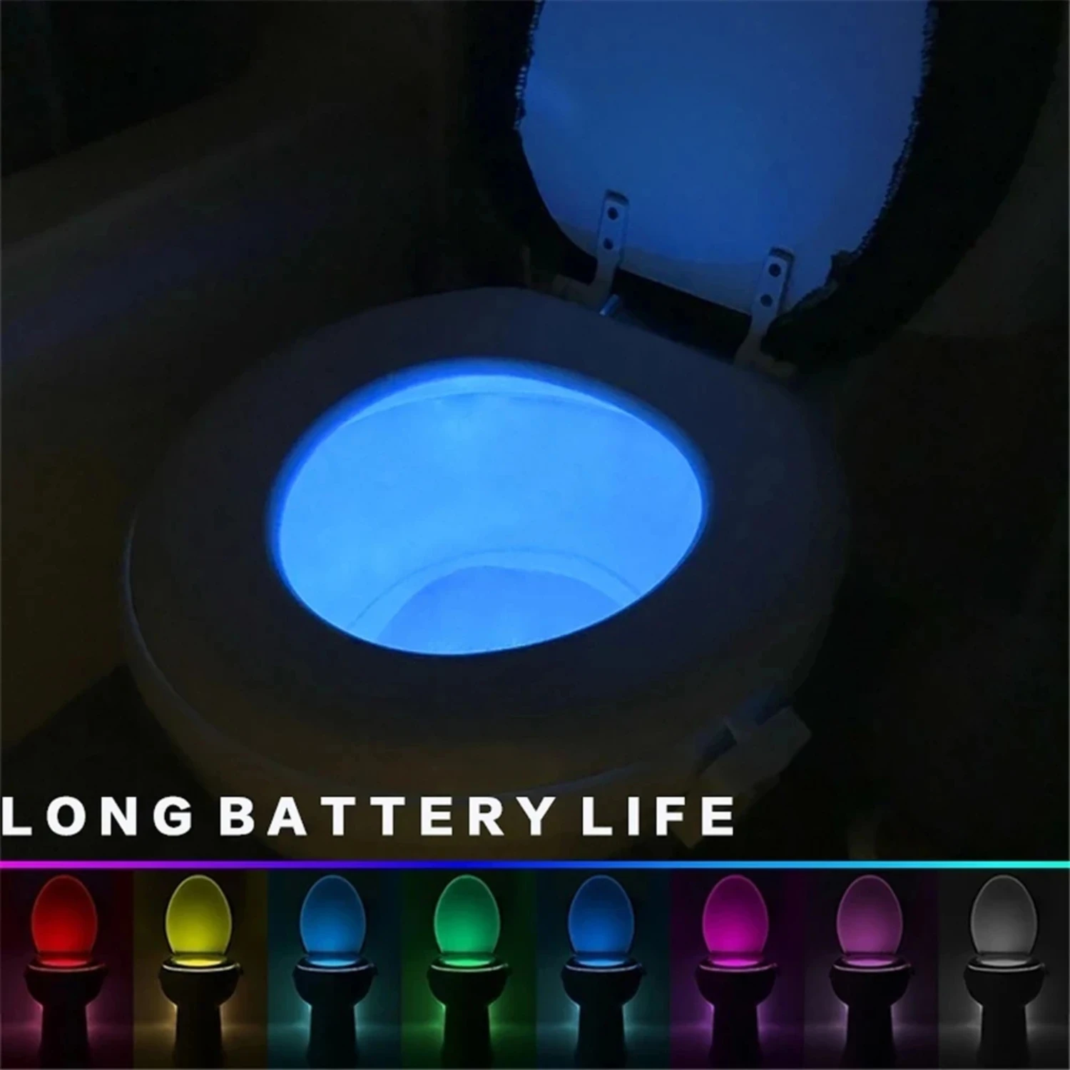 LED Smart Toilet Light PIR Motion Sensor Night Lamp 16 Color Backlight WC Bathroom Night Light