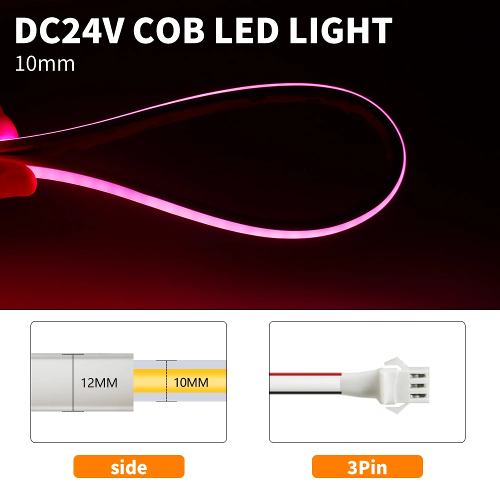 WS2811 RGBIC FCOB LED Strip Pixel Addressable WS2812B 420/432/720LEDs/m Dream Color High Density Flexible COB Lights IP68 12/24V