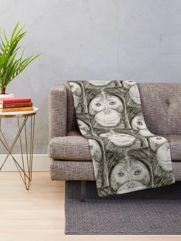 Orangutan Throw Blanket Kid'S anime Soft Blankets