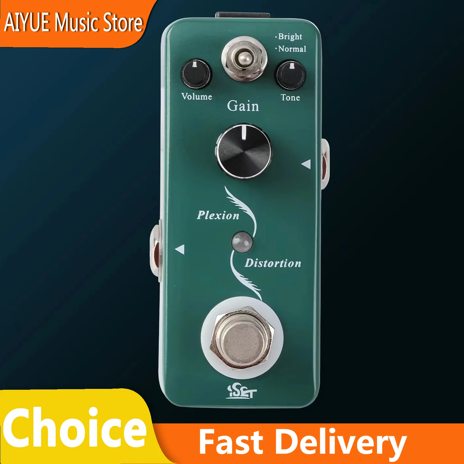 

ISET Guitar Effect Pedal Plexion Distortion with Bright and Normal Mode Electric Guitar Pedal True Bypass Guitar Accessory Pedal