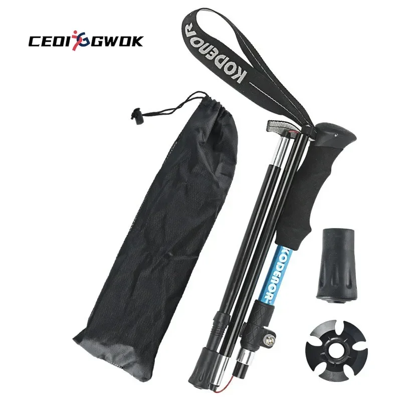 CEOI GWOK Adjustable Aluminum Trekking Poles EVA Foam Handle Walking Stick Lightweight External Lock Trekking Poles Outdoor