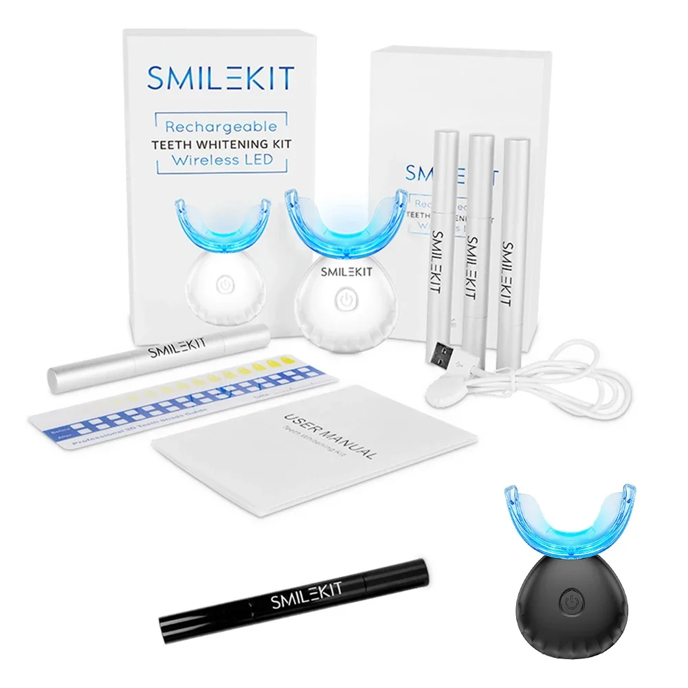 Mini 16 LED Dental Teeth Whitening Light Kit Tooth Whitener 35% Carbamide Peroxide Gel Dentist Bleach Lamp Oral Hygiene Supplies