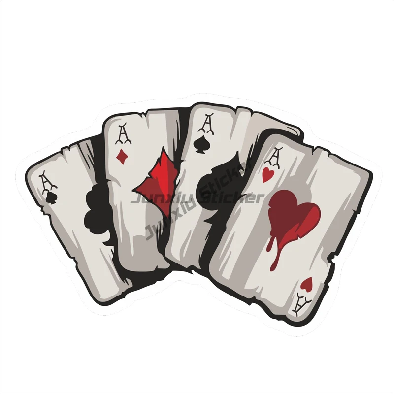 Playing Card SpadeA Joker PVC Creative Stickers for Van Car Window Wall Bicycle Room Table Motorcycle Off-road Decal Accessories