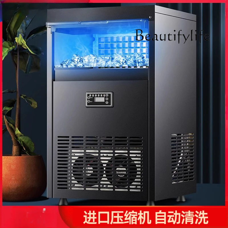 Ice Maker Commercial Milk Tea Shop KTV Size Capacity Automatic Square Ice Cube Maker