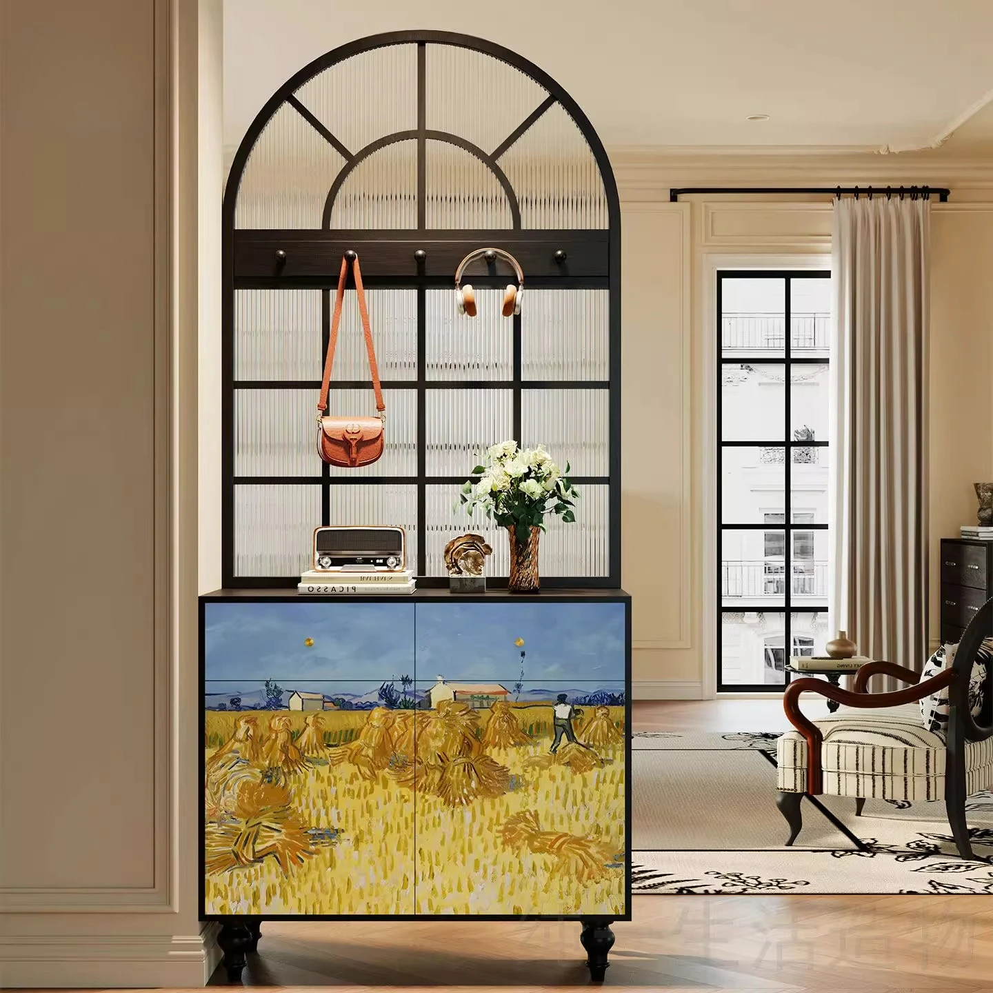 Art screen partition living room new Changhong glass entrance cabinet