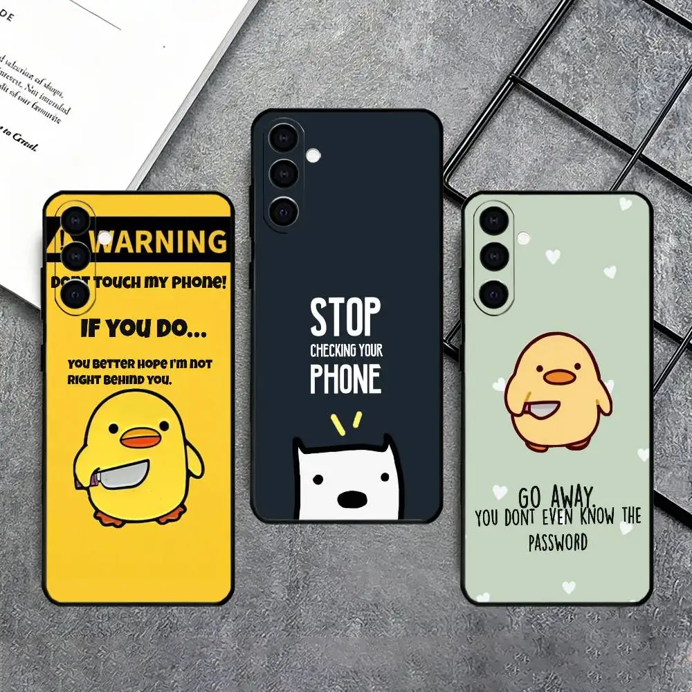 Do Not dont Touch My Phone Case Black Silicone Soft For Samsung Galaxy A73,A72,A71,A70,A53,A52,A51