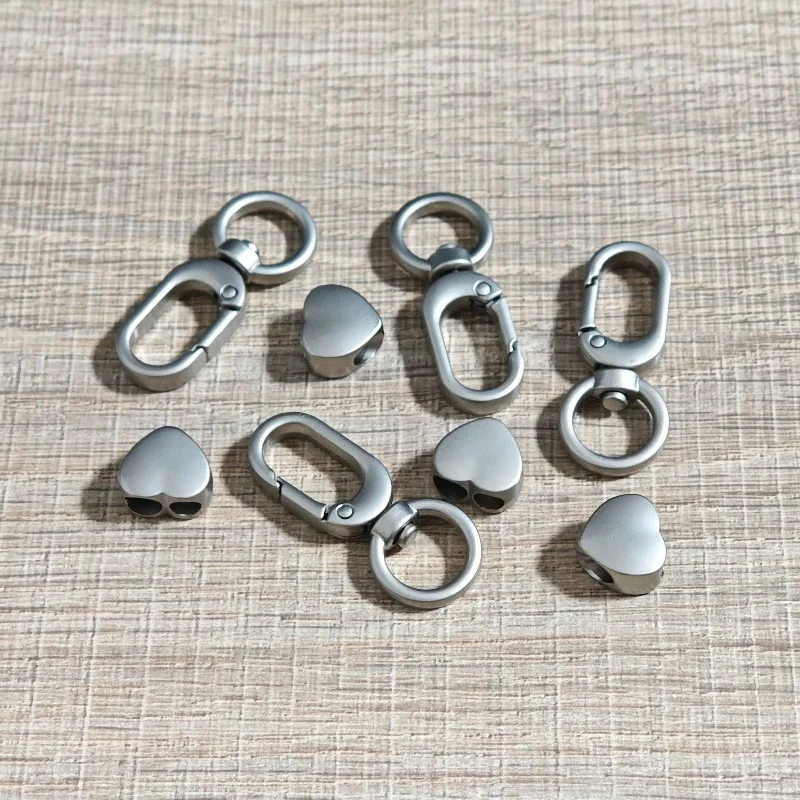 Phone Lanyard Accessories Pearl Plated Single Double Hole Heart Adjustment Buckle 4-Point Flat Wire Track Round Dog Clip