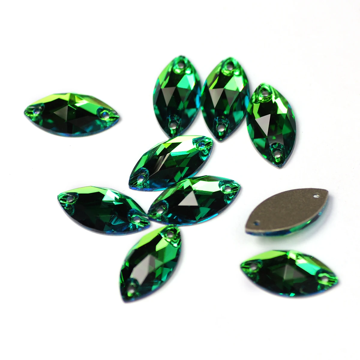 YANRUO Peridot Aufnähbare Strasssteine Grün Alle Formen Nähapplikation Kristall Tanzkleid DIY Edelsteine – Detail 10