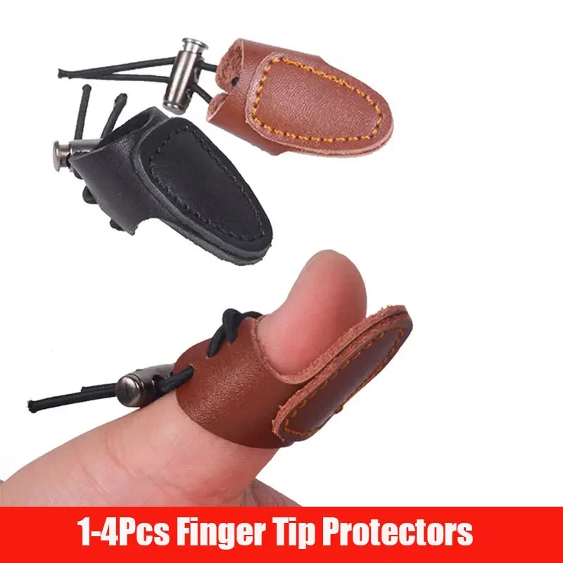 Thicken Cow Leather Archery Finger Tab Protector Arrow Shooting Glove